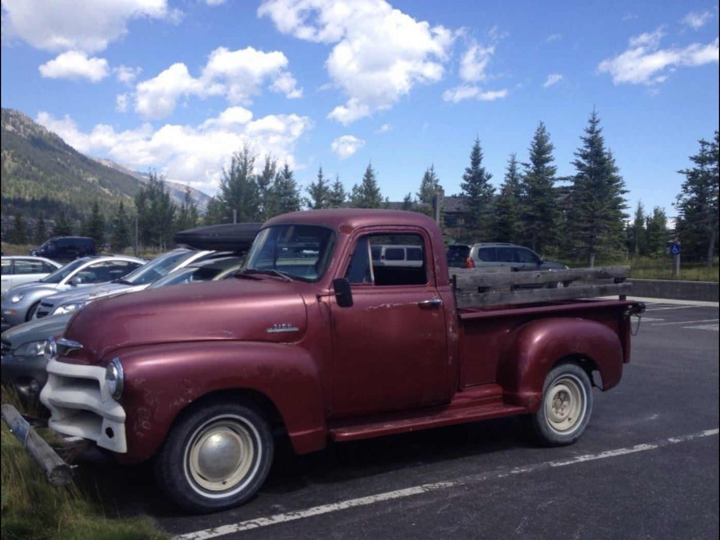 The finished 1954 Chevy pickup, spotted in a Jackson Hole parking lot years after it was sold
